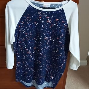 LuLaRoe randy L tee stars red white and blue